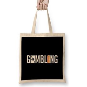Humuts Awesome Gambling Casino Gamblers Card Games Chips Bez Uzun Saplı Açık Bej Rengi Çanta