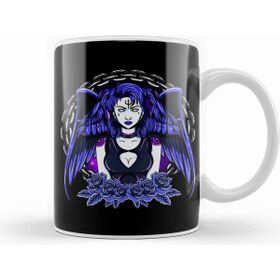 Humuts Awesome Gothic Angel Girl Wings &amp; Flowers Kupa Bardak