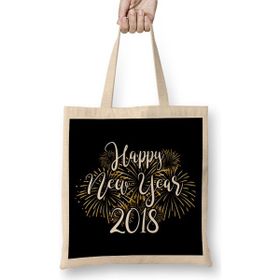 Humuts Awesome Happy New Years 2018 Fireworks Bez Uzun Saplı Açık Bej Rengi Çanta