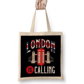 Humuts Awesome London Is Calling Skyline Uk Bez Uzun Saplı Açık Bej Rengi Çanta