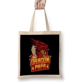 Humuts Awesome Papa Dragon Fearsome Dragon Fantasy Dad Bez Uzun Saplı Açık Bej Rengi Çanta