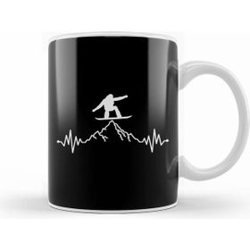 Humuts Awesome Snowboarder Heartbeat Snowboarding Kupa Bardak