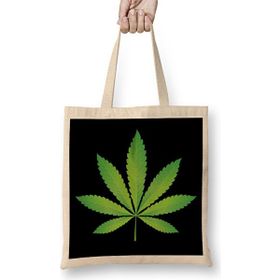 Humuts Awesome Thc Green Weed Marijuana Leaf Bez Uzun Saplı Açık Bej Rengi Çanta
