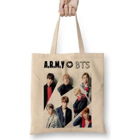 Humuts Bangtan Bts Boys Army Bez Uzun Saplı Açık Bej Rengi Çanta