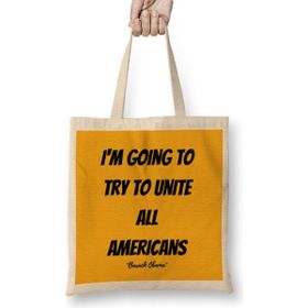 Humuts Barack Obama Quotes Art Gift - Vintage Retro Style Bez Kadın Günlük Çanta