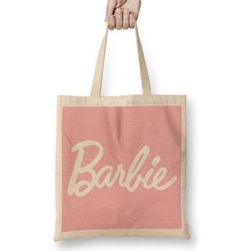 Humuts Barbie Logo 01 Bez Uzun Saplı Açık Bej Rengi Çanta