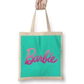 Humuts Barbie Logo 03 Bez Uzun Saplı Açık Bej Rengi Çanta