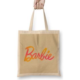 Humuts Barbie Logo 05 Bez Uzun Saplı Açık Bej Rengi Çanta