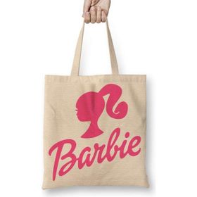 Humuts Barbie Logo Bez Uzun Saplı Açık Bej Rengi Çanta