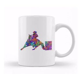 Humuts Barrel Racing Watercolor Art Kupa Bardak