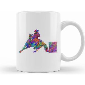 Humuts Barrel Racing Watercolor Art Kupa Bardak