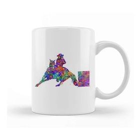 Humuts Barrel Racing Watercolor Art Kupa Bardak