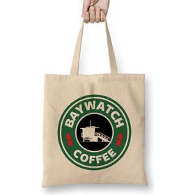 Humuts Baywatch Coffee Starbucks Logo Bez Uzun Saplı Açık Bej Rengi Çanta