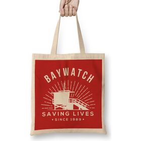 Humuts Baywatch Saving Lives Since 1989 Bez Uzun Saplı Açık Bej Rengi Çanta