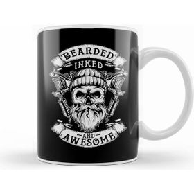 Humuts Bearded Inked And Awesome Badass Dad Kupa Bardak