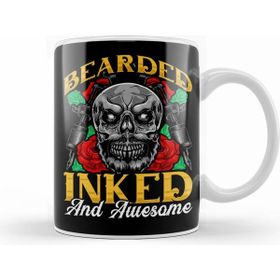 Humuts Bearded Inked And Awesome Funny Tattooed Dad Kupa Bardak