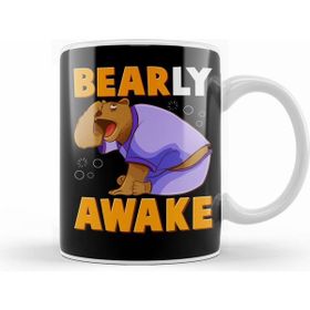 Humuts Bearly Awake Funny Barely Awake Sleepy Bear Pun Kupa Bardak