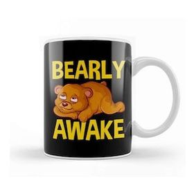 Humuts Bearly Awake Half Asleep Baby Bear Cub Pun Kupa Bardak