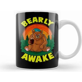Humuts Bearly Awake Sleeping Bear Funny Barely Awake Pun Kupa Bardak