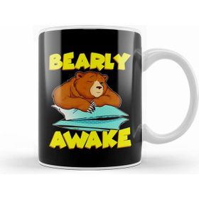 Humuts Bearly Awake Sleeping Bear Funny Barely Awake Pun Kupa Bardak