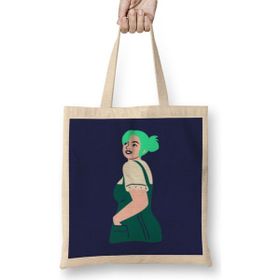 Humuts Beautiful Women Art Açık Bej Uzun Saplı Bez Çanta