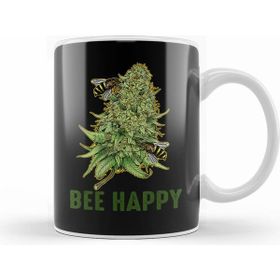 Humuts Bee Happy Cannabis Weed Marijuana Kupa Bardak