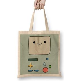 Humuts Beemo Adventure Time Açık Bej Uzun Saplı Bez Çanta