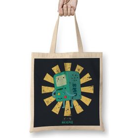 Humuts Beemo Retro Japanese Adventure Time Uzun Saplı Açık Bej Bez Çanta