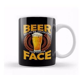 Humuts Beer Helps Me Tolerate Your Stupid Face Funny Beer Kupa Bardak