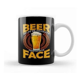 Humuts Beer Helps Me Tolerate Your Stupid Face Funny Beer Kupa Bardak