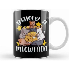 Humuts Behold A Meowtain Cute Cat Mountain Funny Kittens Kupa Bardak