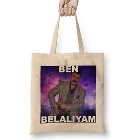 Humuts Ben Belayım Azer Bülbül Uzun Saplı Açık Bej Bez Çanta