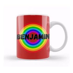 Humuts Benjamin Name Custom Vintage Retro Rainbow Style Design Giftbaby Gift For Him Kupa Bardak
