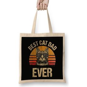 Humuts Best Cat Dad Ever Funny Cat Dad Father Vintage Gift Bez Çanta