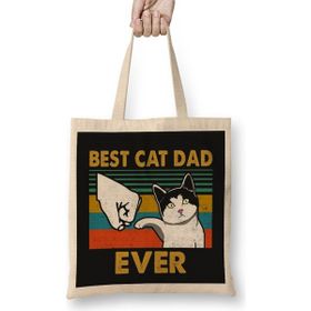 Humuts Best Cat Dad Ever Funny Cat Dad Father Vintage Gift Bez Çanta