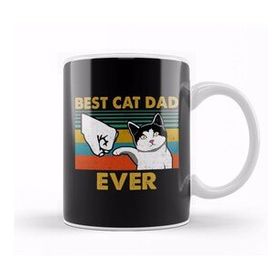 Humuts Best Cat Dad Ever Funny Cat Dad Father Vintage Gift Kupa Bardak