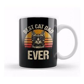 Humuts Best Cat Dad Ever Funny Cat Dad Father Vintage Gift Kupa Bardak