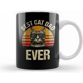 Humuts Best Cat Dad Ever Funny Cat Dad Father Vintage Gift Kupa Bardak