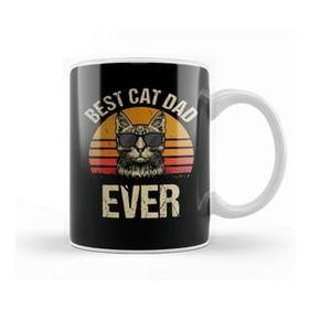 Humuts Best Cat Dad Ever Funny Cat Dad Father Vintage Gift Kupa Bardak