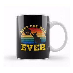 Humuts Best Cat Dad Ever Funny Cat Daddy Father Day Vintage 04 Kupa Bardak