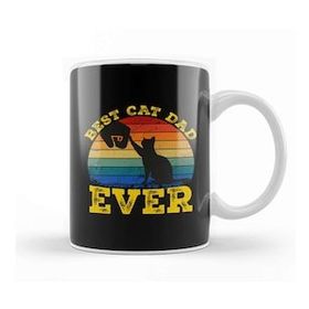 Humuts Best Cat Dad Ever Funny Cat Daddy Father Day Vintage 04 Kupa Bardak