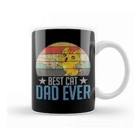 Humuts Best Cat Dad Ever Funny Cat Daddy Father Day Vintage 05 Kupa Bardak