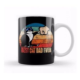 Humuts Best Cat Dad Ever Funny Cat Daddy Father Day Vintage 08 Kupa Bardak