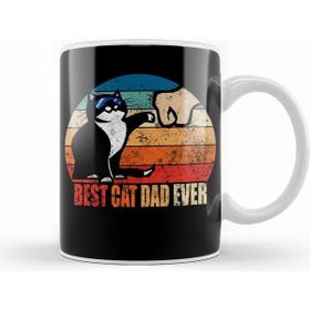 Humuts Best Cat Dad Ever Funny Cat Daddy Father Day Vintage 08 Kupa Bardak
