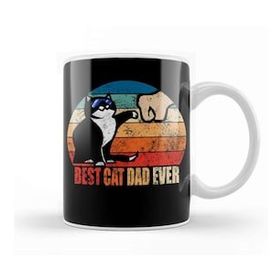 Humuts Best Cat Dad Ever Funny Cat Daddy Father Day Vintage 08 Kupa Bardak