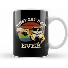 Humuts Best Cat Dad Ever Funny Cat Daddy Father Day Vintage Kupa Bardak