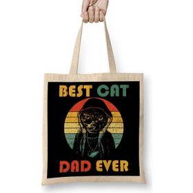 Humuts Best Cat Dad Ever Papa Cat Lover Kedi Bez Çanta