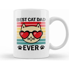 Humuts Best Cat Dad Ever Retro Design For Cats Lover Dads Aşk Kedi Kupa Bardak