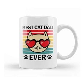 Humuts Best Cat Dad Ever Retro Design For Cats Lover Dads Aşk Kedi Kupa Bardak