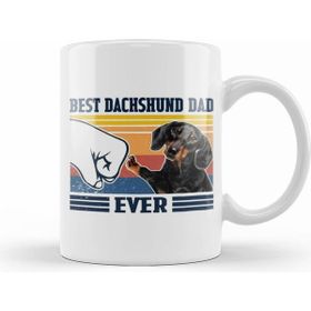 Humuts Best Dachshund Dad Ever Vintage Father Day Köpek Kupa Bardal